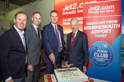 The celebration of the first Bournemouth Jet2 flight