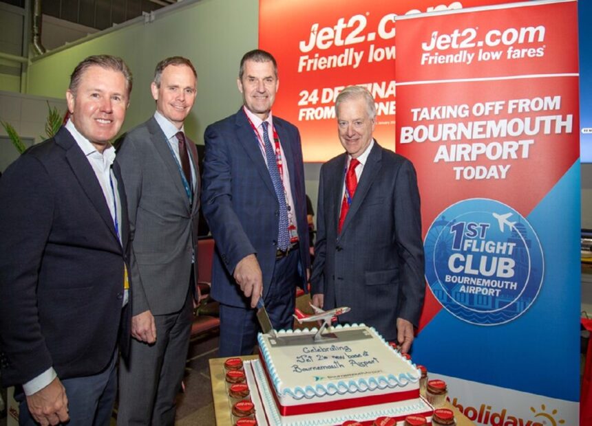 The celebration of the first Bournemouth Jet2 flight