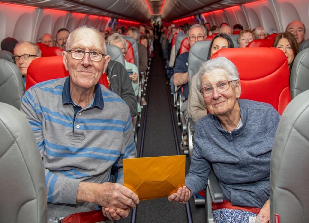 Passengers aboard the first Jet2 flight from Bournemouth