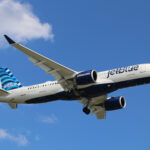 JetBlue A220-300 arriving at Boston