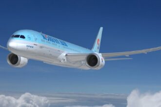 A Korean Air aircraft in-flight