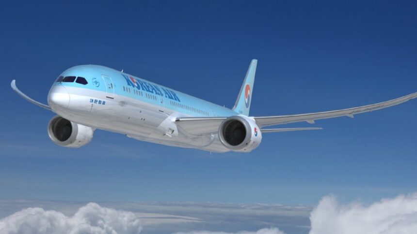 A Korean Air aircraft in-flight