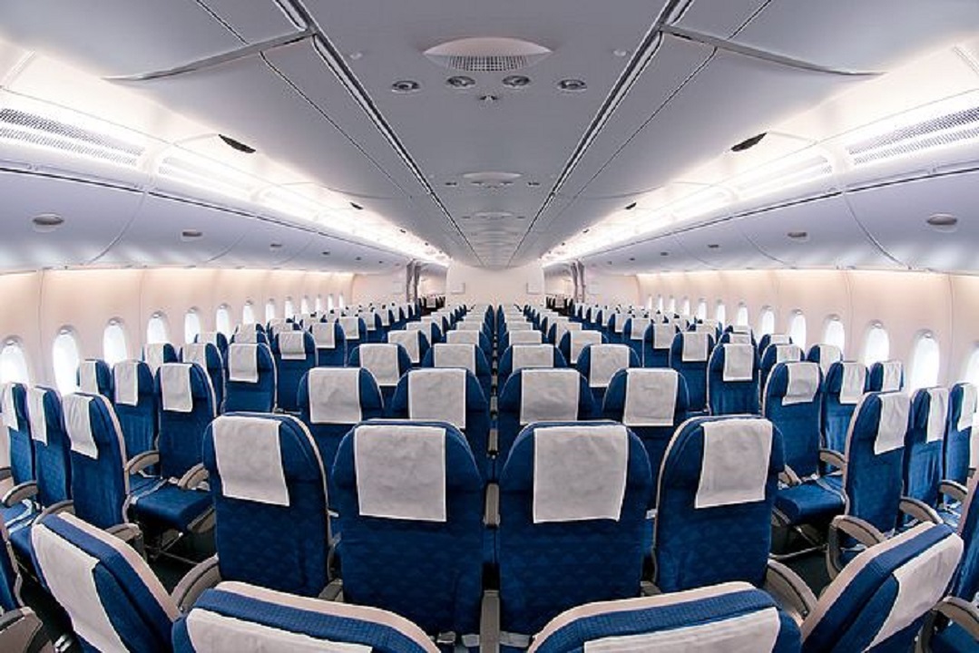 The cabin aboard a Korean Air Airbus A380-861