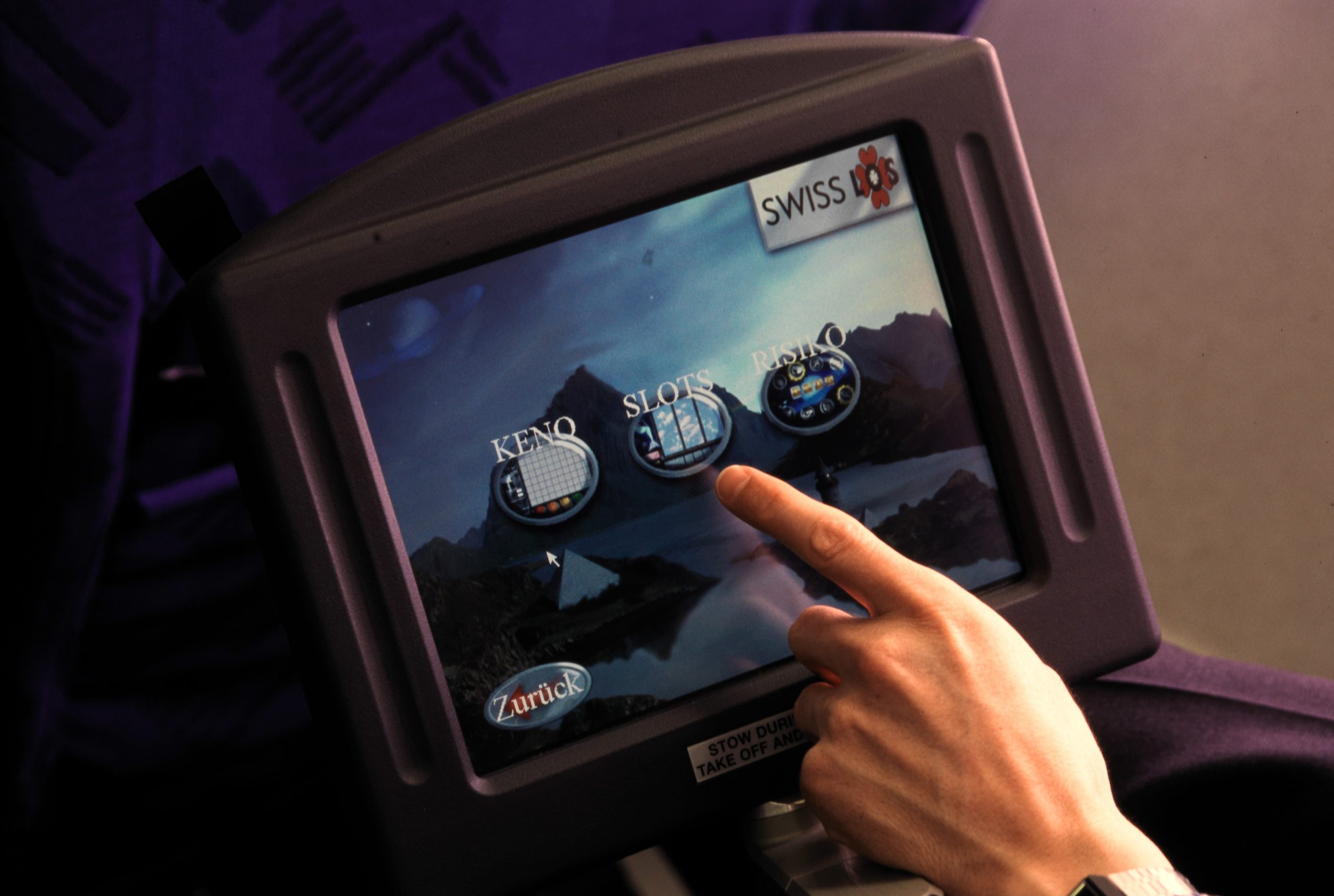 Swiss Air Gambling Casino In-Flight Entertainement © Swiss Air