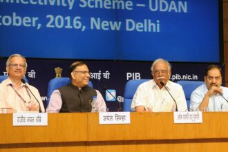 The Ministry of Civil Aviation at the 2016 launch of the UDAN Scheme