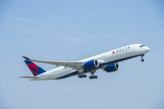 Airbus A350 in air.