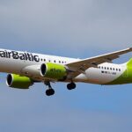 An airBaltic Airbus A220-300 aircraft