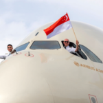 Etihad's A380 Big Bird flying from UAE to Singapore ©Etihad