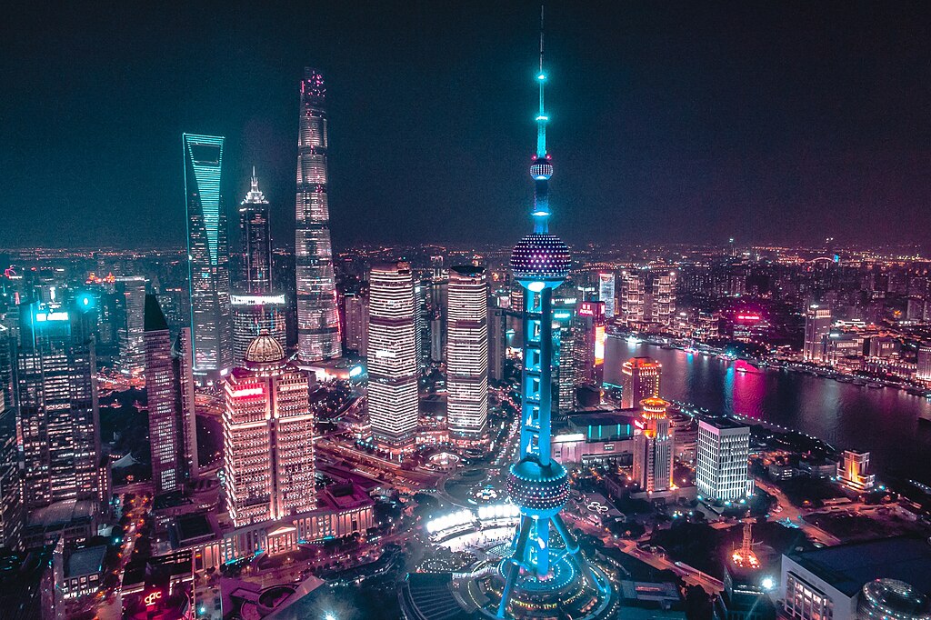 The Shanghai Skyline at night
