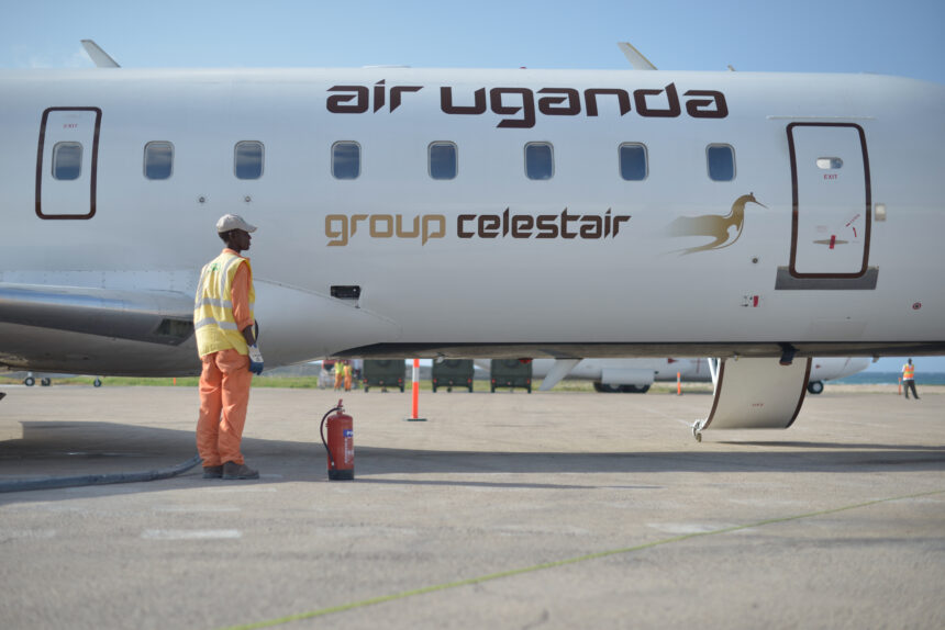 Air Uganda's maiden flight to Mogadishu, Somalia.