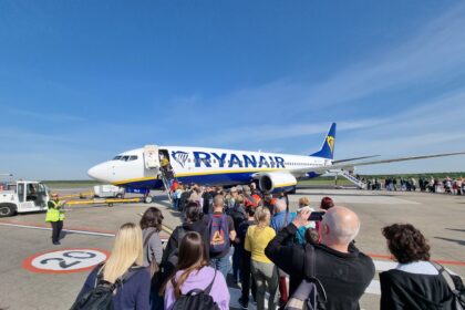 boarding Ryanair flight