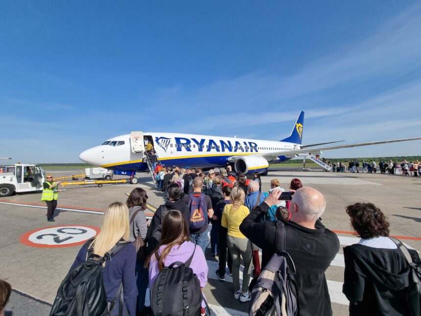 boarding Ryanair flight