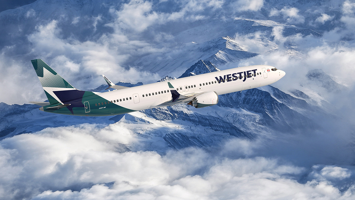 WestJet 737 Boeing Aircraft flying through air © WestJet 