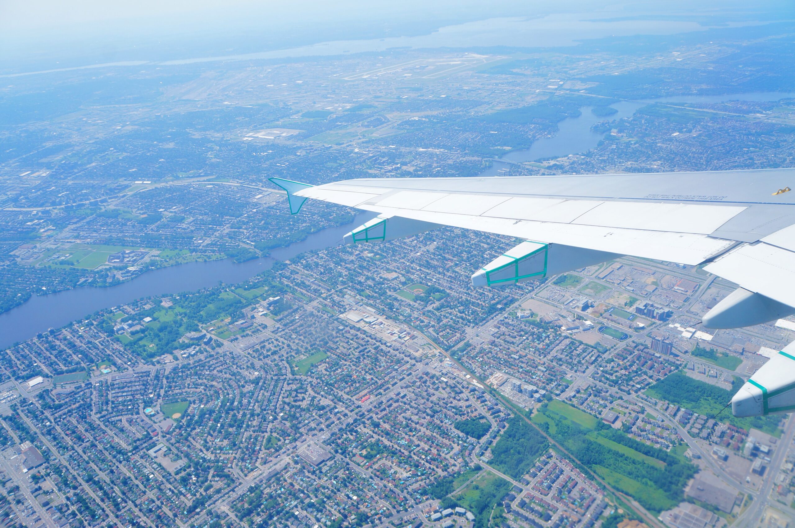 Aerial photography on Montreal in Air Canada A319