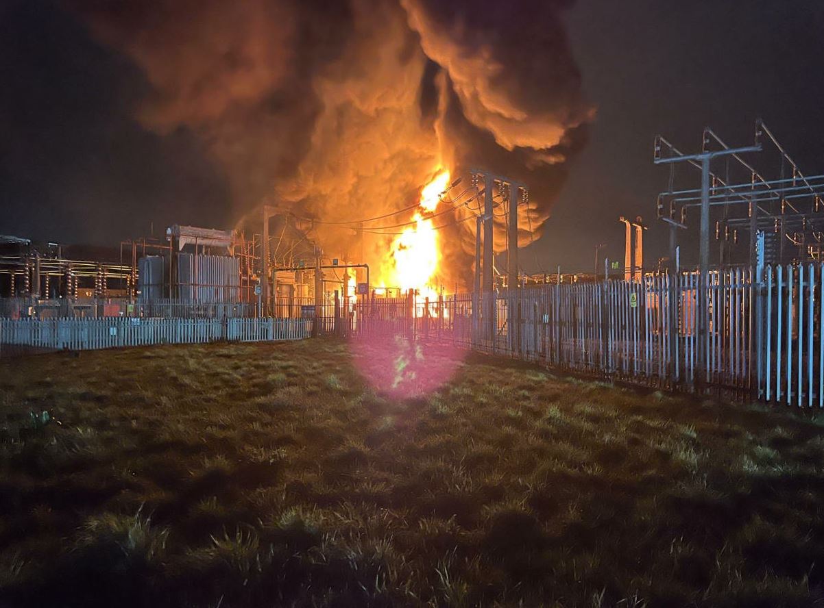 Heathrow airport substation on fire