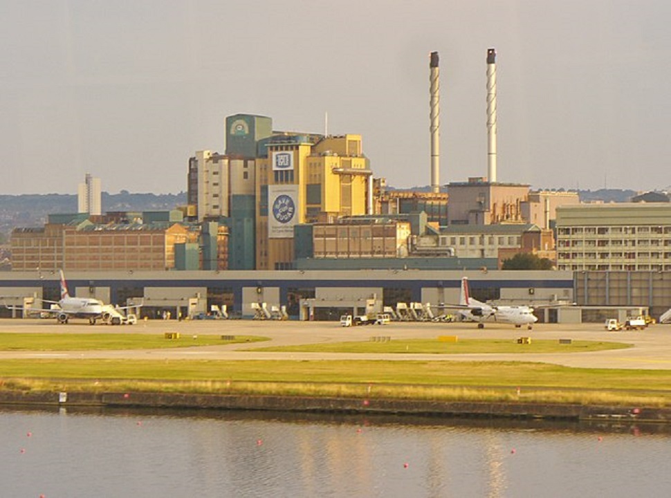 A view of London City Airport from its runway