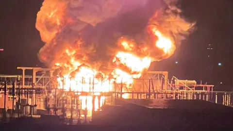 Fire at a substation
