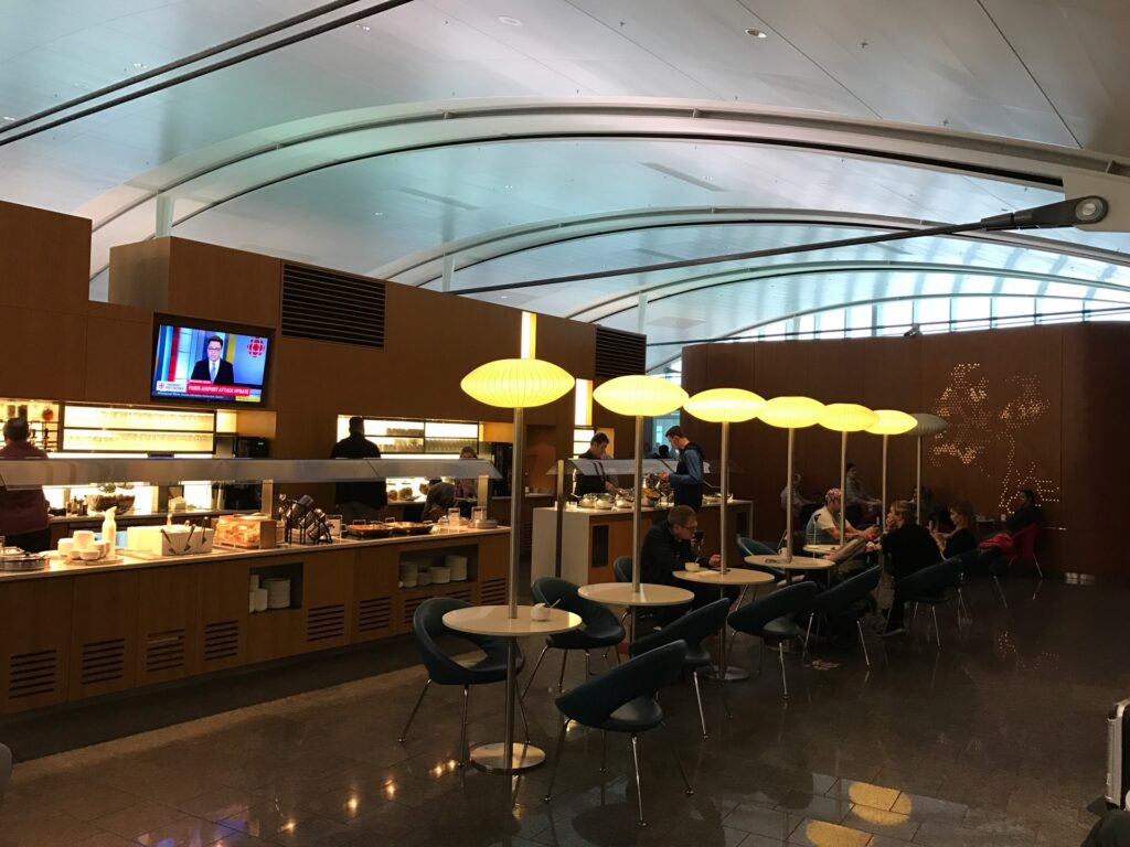 Relaxing at the Frankfurt Air Canada lounge