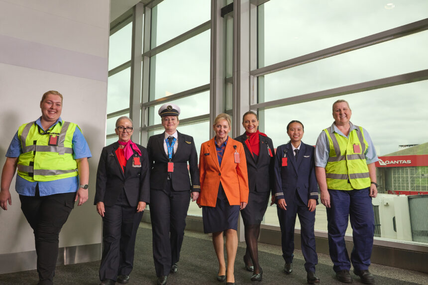 Some of the women from Qantas and Jetstar.