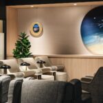 The seating area of Taipei Songshan Airport's new lounge