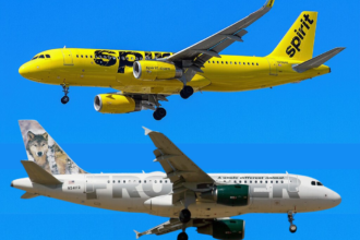 Spirit A320 (top) and Frontier A319 (bottom)