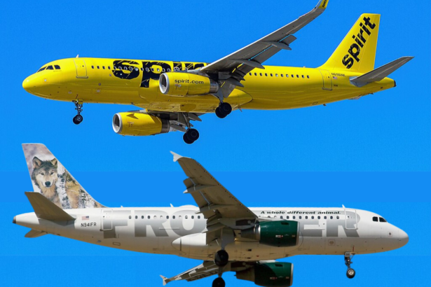Spirit A320 (top) and Frontier A319 (bottom)