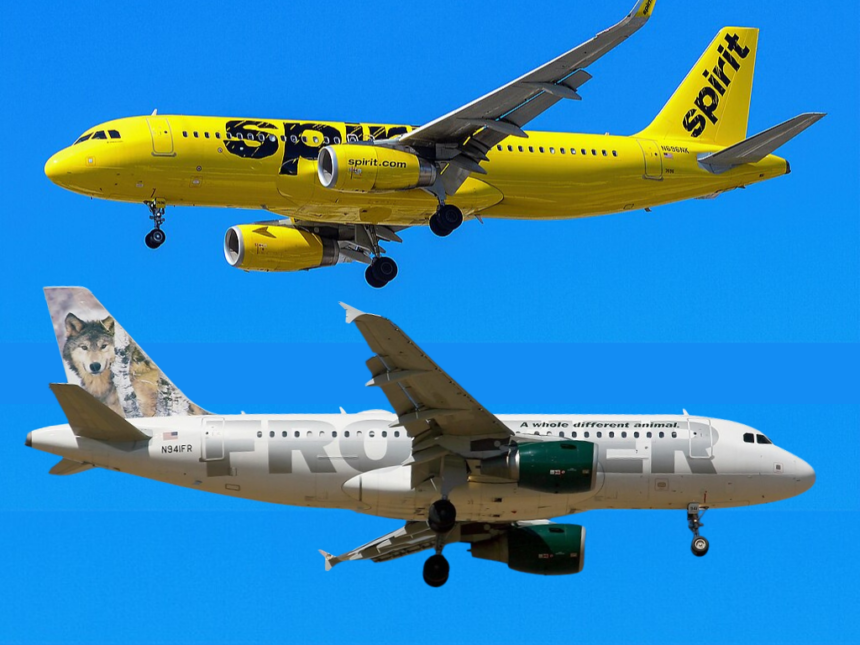 Spirit A320 (top) and Frontier A319 (bottom)