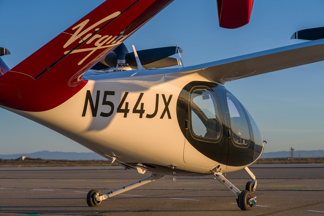 A Virgin Atlantic flying taxi on the runway