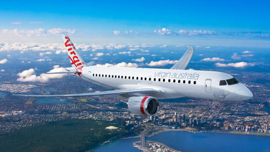 Virgin Australia aircraft mid air