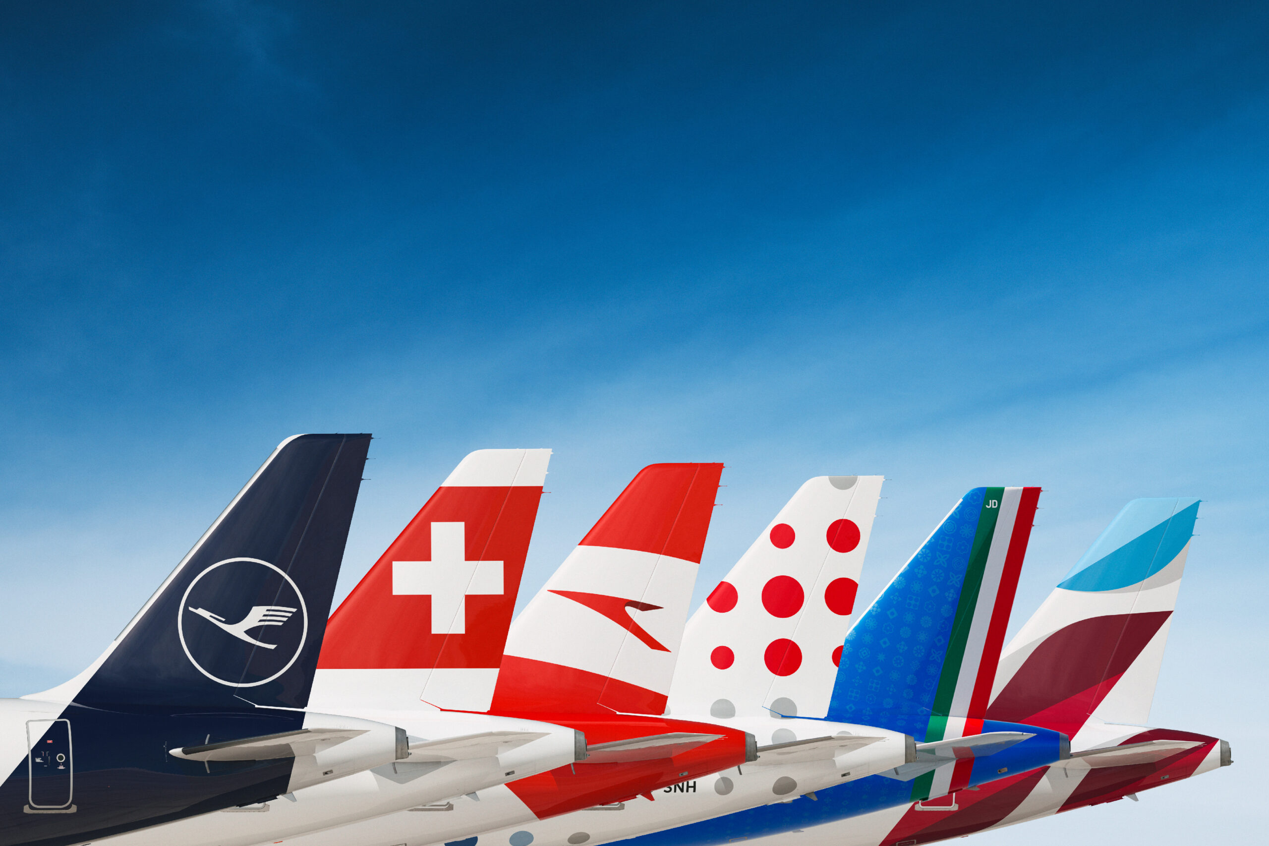 Logos of the Lufthansa group airlines.