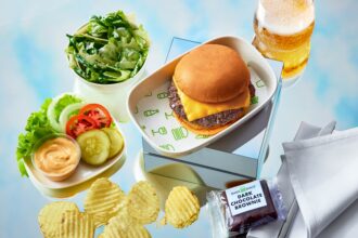 Shake Shack burger offers inflight.