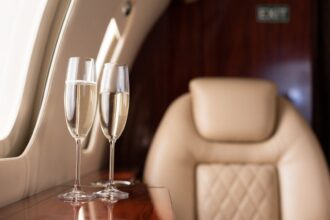 Wine at 38000ft © Ethan Joseph