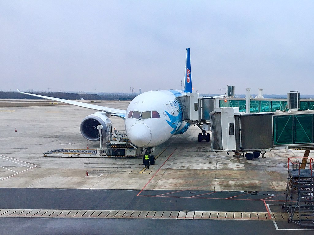 A China Southern Airlines aircraft att Wuhan Tianhe International Airport.