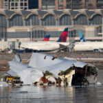 Aircraft wreckage from crash in Potomac River, taken on 30 January 2025