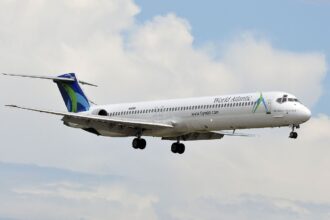 A World Atlantic Airlines plane in air.