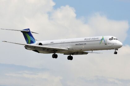 A World Atlantic Airlines plane in air.