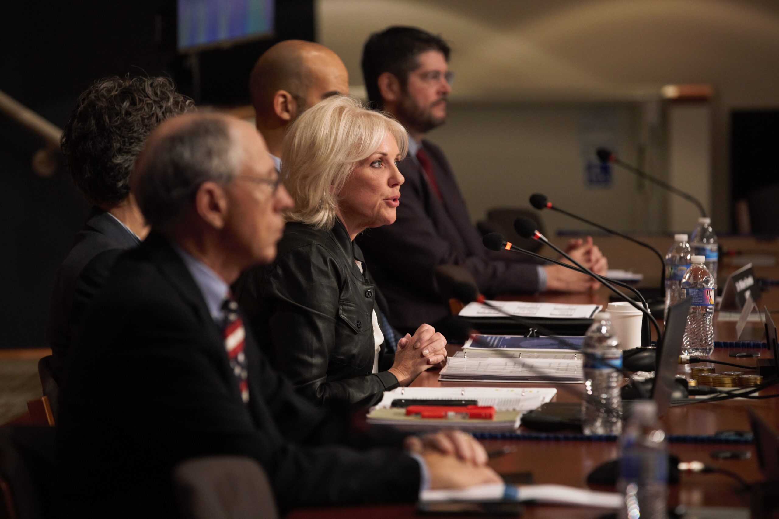 NTSB Chair Jennifer Homendy delivers opening remarks at the "Navigating Mental Health in Aviation" safety summit.