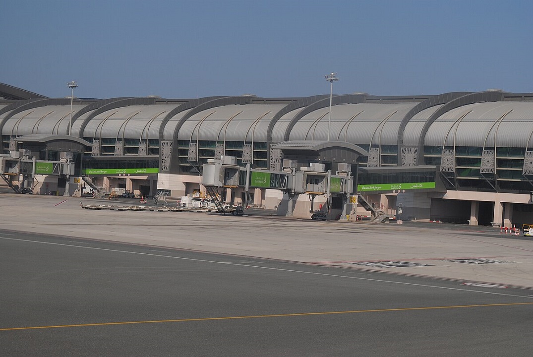 The exterior of Muscat International Airport