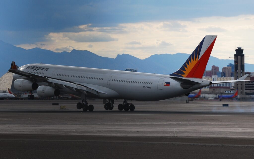 A Philippine Airlines Airbus A340-313 in Las Vegas.