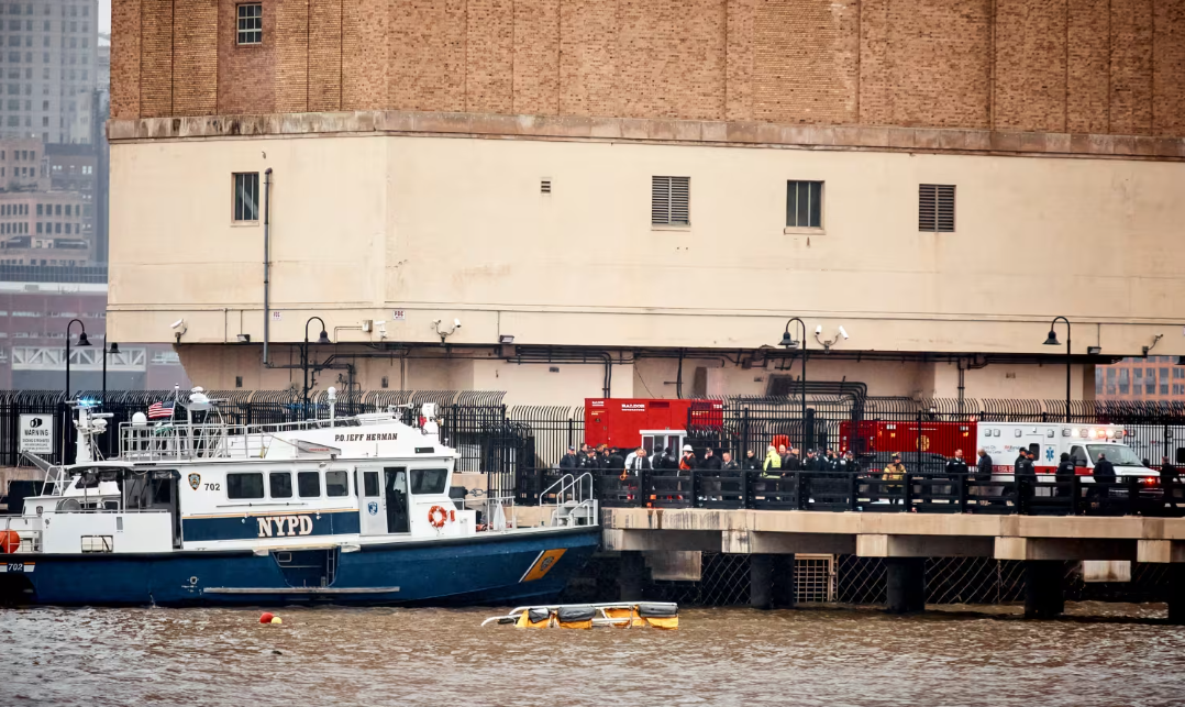 Emergency crews on site scouring the river for debris