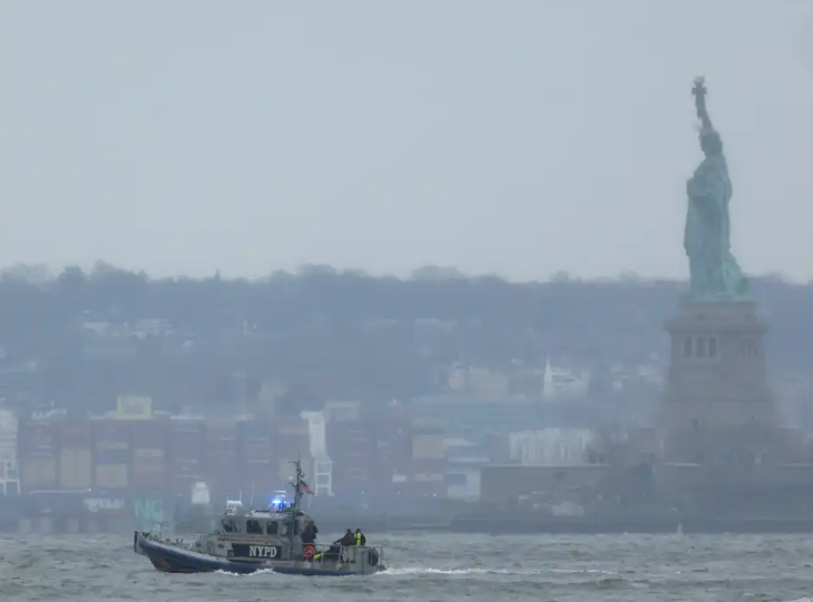 NYPD scoures Hudson River for debris USA Today