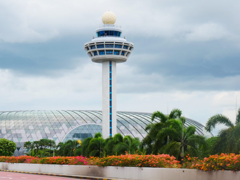 An image of Singapore's Changi Airport with the Jewel in the background.