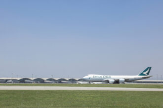 Cathay Cargo liner on the runway