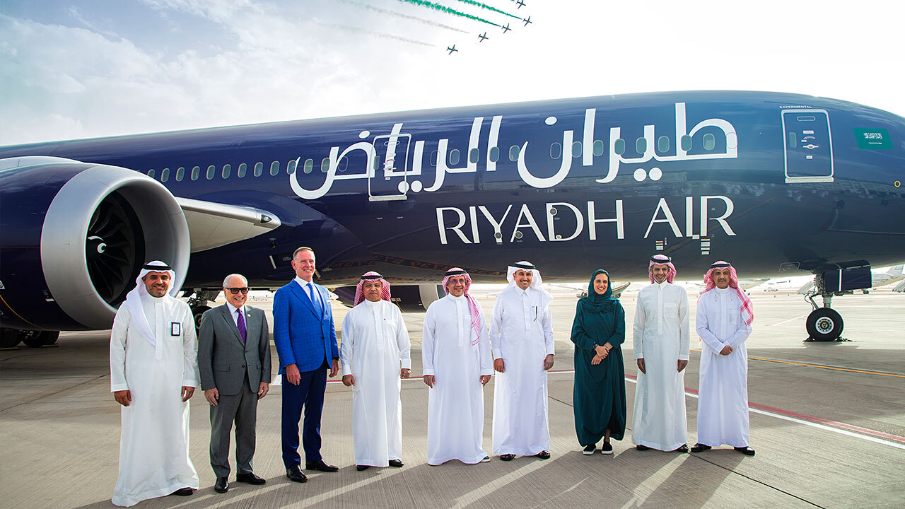CEO in front of aircraft