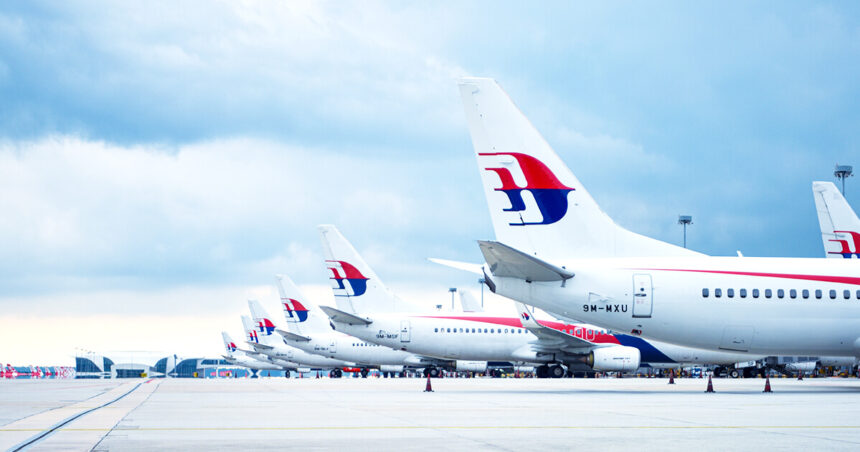 Malaysia airline aircraft tails.