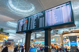 Airport flight gate sign