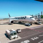 Finnair aircraft at Kansai International Airport (KIX), Osaka, Japan