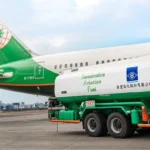 A photo of An aircraft loading SAF