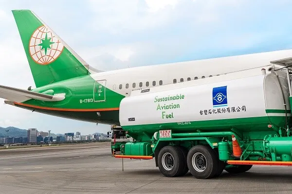 A photo of An aircraft loading SAF