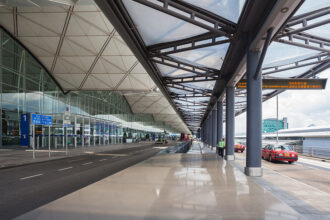 Loading area at Terminal 1, Hong Kong International Airport.